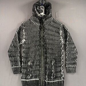 LCR Black Edition Sweater‎ Mens 6XL Hooded Knit Full Zip Faux Fur Lined
